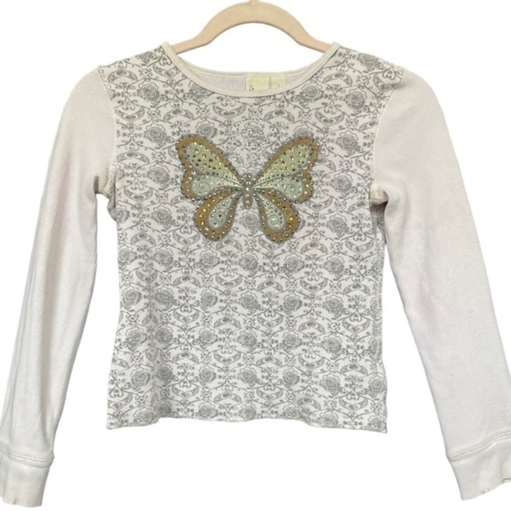 Rhinestone butterfly‎ graphic tee